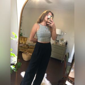 Tweed textured zip up crop top sz xs/s